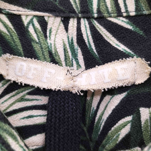 オフホワイト OFF-WHITE ハイビスカス総柄 ジャガード長袖シャツ メンズ
